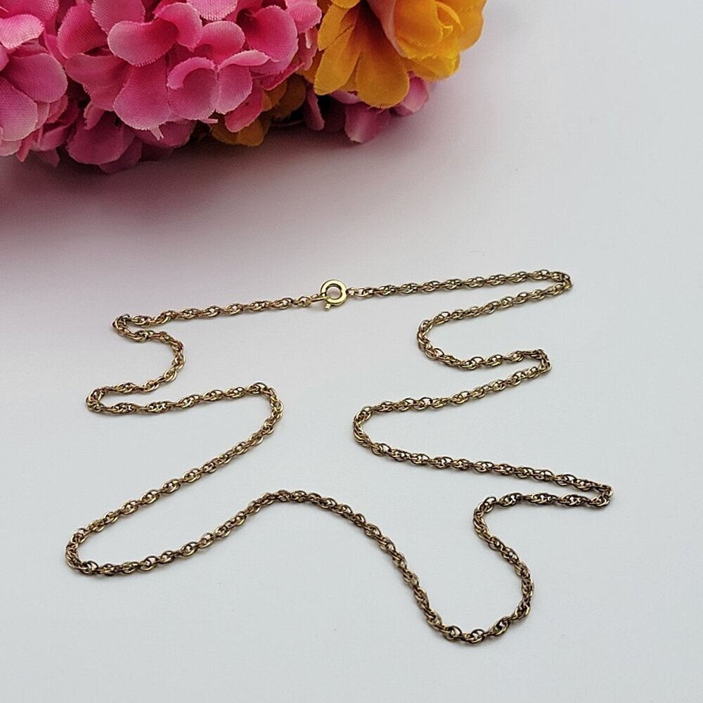 Vintage Signed MK 12K Gold Filled Double Cable Chain Necklace 20 Inch